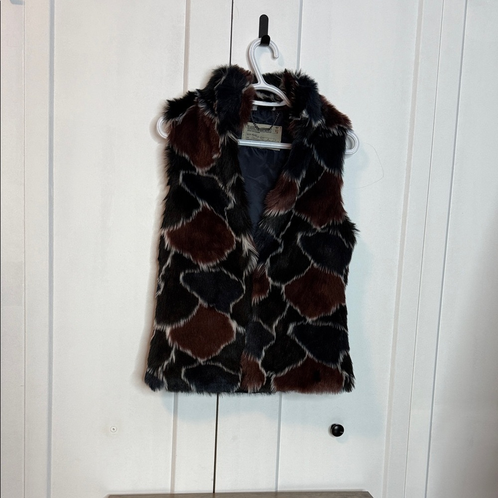 Garcia Jeans - Medium -  Faux Fur Vest  Brown Black - 18 inc PTP